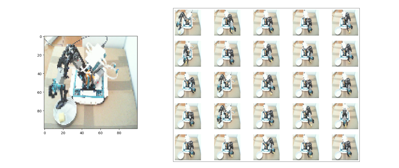 Robot view — yellow objects